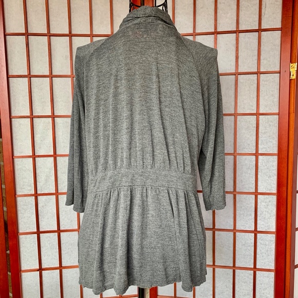 AB Studio Jersey Asymmetrical Draped Cardigan NWOT - Picture 4 of 6